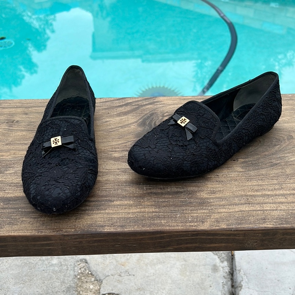 Tory Burch CHANDRA Lace Bow Loafers